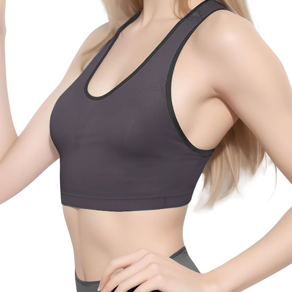 Match Black Racerback Sports Bra Medium Support - Picture 3 of 6
